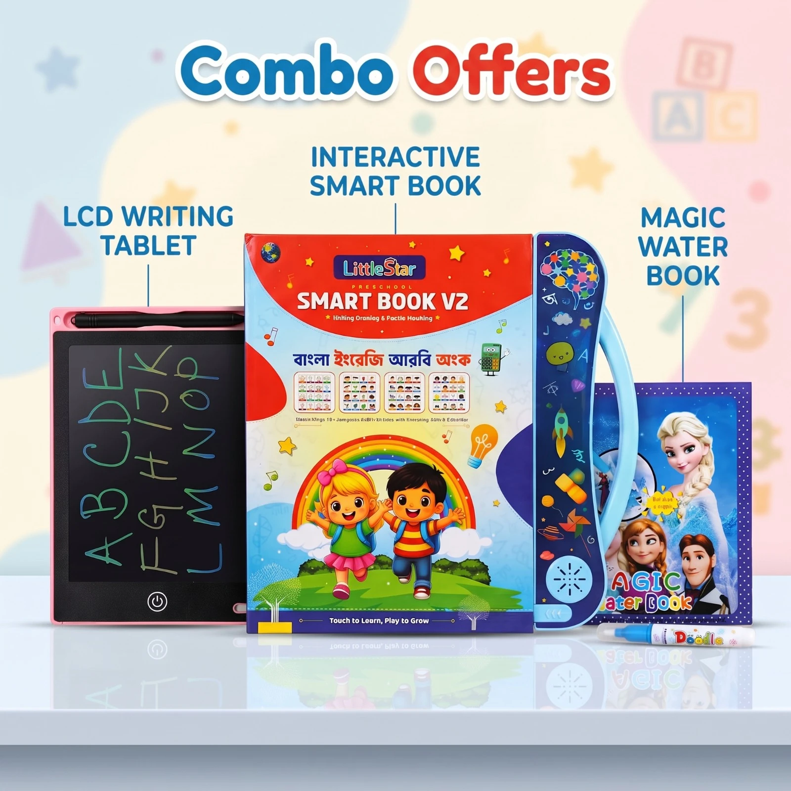 Intelligent Baby Learning Book+Writing Tab+Magic Water Book